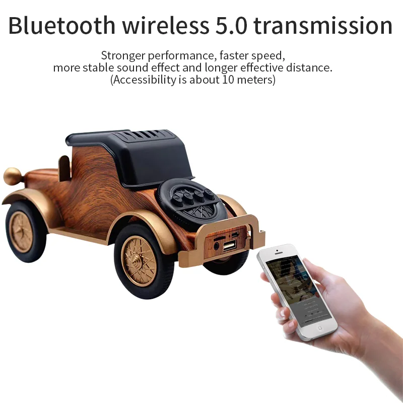 クラシックなレトロスタイルのスピーカー,Bluetooth,内蔵