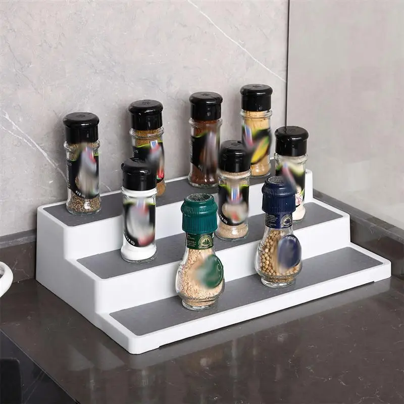 2pcs Kitchen Storage Rack 3 Tier E Riser Household Step Shelf Kitchen Storage Rack 3 Tier E Riser