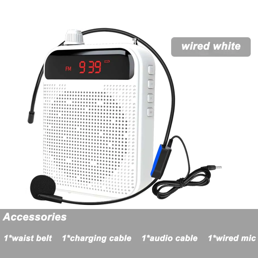 White-wired JINSERTA портативный усилитель звука мини аудио динамик музыкальный плеер с FM радио Funtion Поддержка U диск TF карта для гида - Цвет: White-wired