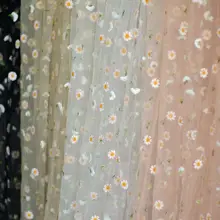 6 цветов, изысканная кружевная ткань из тюля с ромашками, вышитая Марля Для кутюр, платье для выпускного вечера, свадебное платье, костюм из вуали