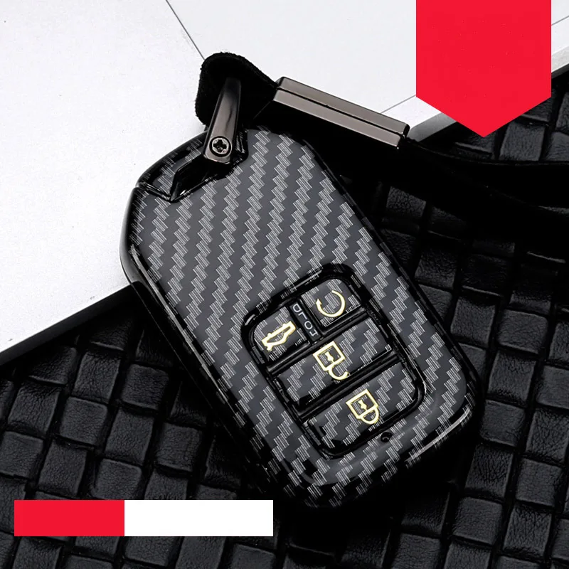 D-black gold PC автомобильный чехол для дистанционного ключа для Honda Civic HRV Accord Pilot CRV City Odyssey Fit Freed Vezel Jazz TPU сумка для ключей аксессуары - Название цвета: D-black gold
