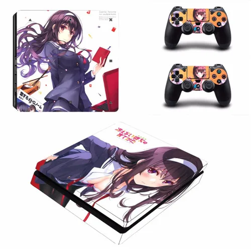 Цвет: желтый Аниме милая девушка Railgun Hatsune Miku токисаки Куруми Saber PS4 тонкая кожа Наклейка для playstation 4 консоль и контроллеры наклейка - Цвет: Цвет: желтый