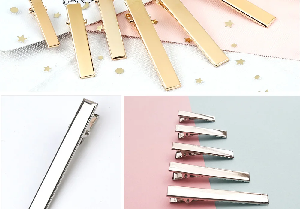 50 Teile/los Goldene Silber Farbe Haar Clips Hohe Qualität Metall Barrettes DIY Haarnadeln Haar Zubehör Für Frauen Mädchen Haar Werkzeuge – Detail 18