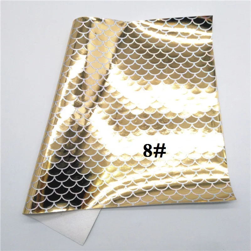 Glitterwishcome 21X29 см A4 размер винил для бантов радужные рыбья чешуя "Русалка" искусственная кожа листы для бантов, GM673A - Цвет: 8