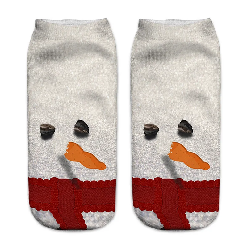 As shown Beautiful cartoon 3D printing pattern socks ladies funny personality fashion emoticons casual Harajuku Christmas socks new - Цвет: As shown