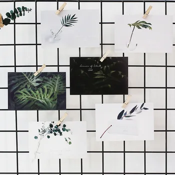 

30pcs/set Green Plant Pattern Postcard Leaves Photography Card Writable Message Notepad Greeting Letter Small Stationery Gift