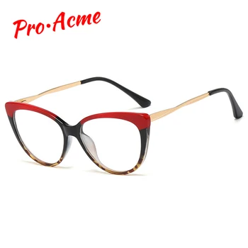 

Pro Acme Plastic Titanium Optical Glasses Frame Glasses for Computer Women Cat Eye Clear Glasses Transparent Glasses PC1572