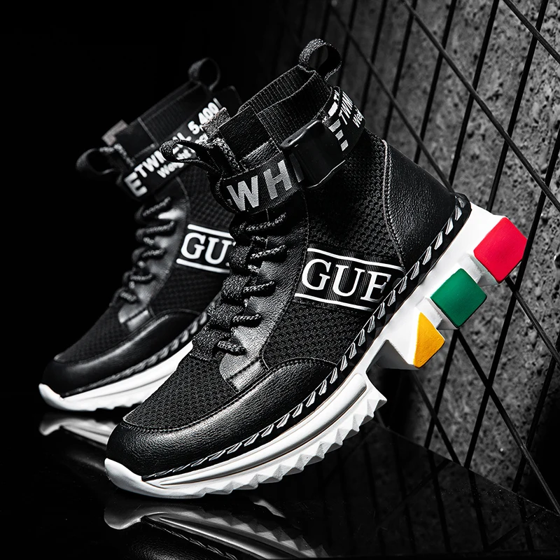 

2020 Autumn Running Boots Light Weight Walking Shoes High Ankle Outdoor Breathable Mens Sneakers Quality Sprot Footwears