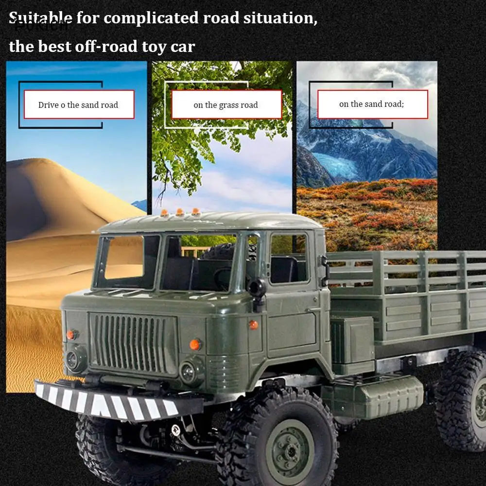 Pokich RC автомобиль 1/16 пульт дистанционного управления военный грузовик 4 колеса Land Cruiser Радиоуправляемый автомобиль модель дистанционного управления подвижная автомобильная