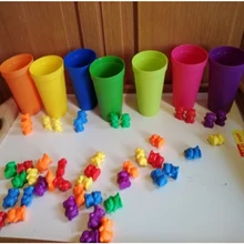 60 шт. счетные медведи Монтессори Обучающие пинцеты соответствующие медведи игрушки для детей ясельного возраста цветная Сортировка обучающие материалы