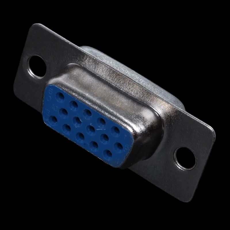 3Pcs Replacement Solder VGA DB15 15 Pin Female Connector Adapter Silver+Blue