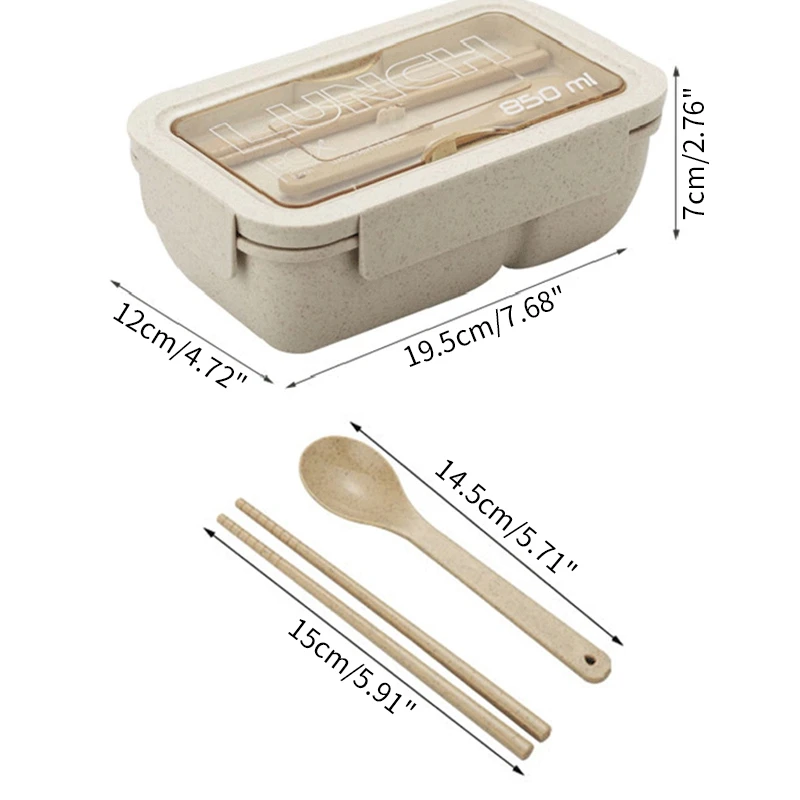 Ланч-бокс герметичный Bento box пшеничный соломенный контейнер для еды контейнер для хранения Портативный столовая посуда Многофункциональный Ланч-бокс