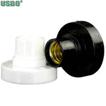 10 шт. E14, черный, белый, 6A, 220 В, конверсия, плоский держатель лампы, переключатель, Защита окружающей среды, PBT, большой винт на маленький винт