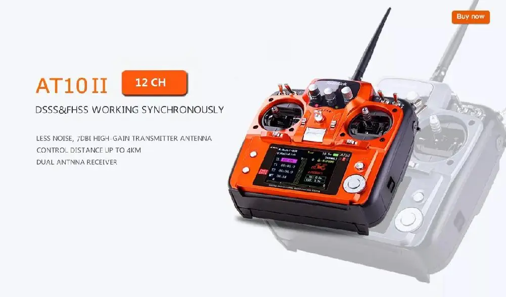 Радиоуправляемый передатчик и приемник R12DS AT10II 12CH 2,4 GHz DSSS& FHSS Радиоуправляемый пульт дистанционного управления для радиоуправляемого дрона/вертолета