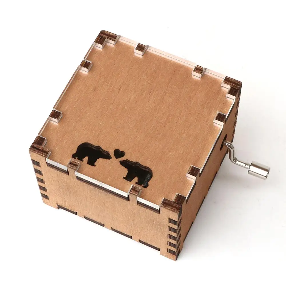 Y-Wooden Hand-Cranked Musical Boxes Acrylic Music Boxes Love Theme Musical Box For Lover Christmas Gift Birthday Gift