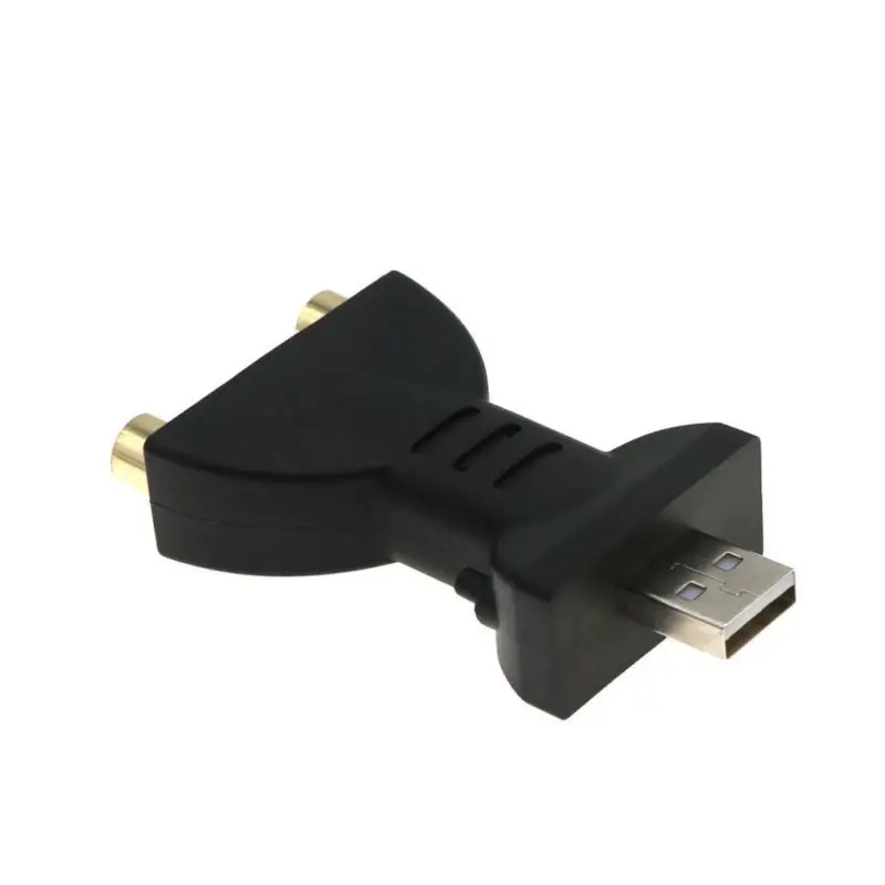 Черный USB на 2 RCA разъем аудио адаптер штекер для ТВ DVD USB штекер на 2 RCA Женский конвертер - Цвет: Черный