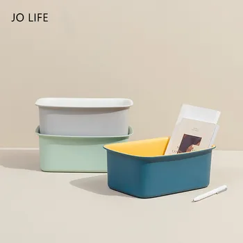 

JO LIFE Home Office Book Magazine Stationary Storage Basket Desktop Nordic Sundries Snacks Container