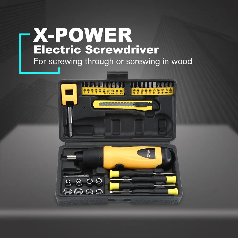 X Power 6V Аккумуляторный Электрический шуруповерт набор сверл бытовой DIY отвертка