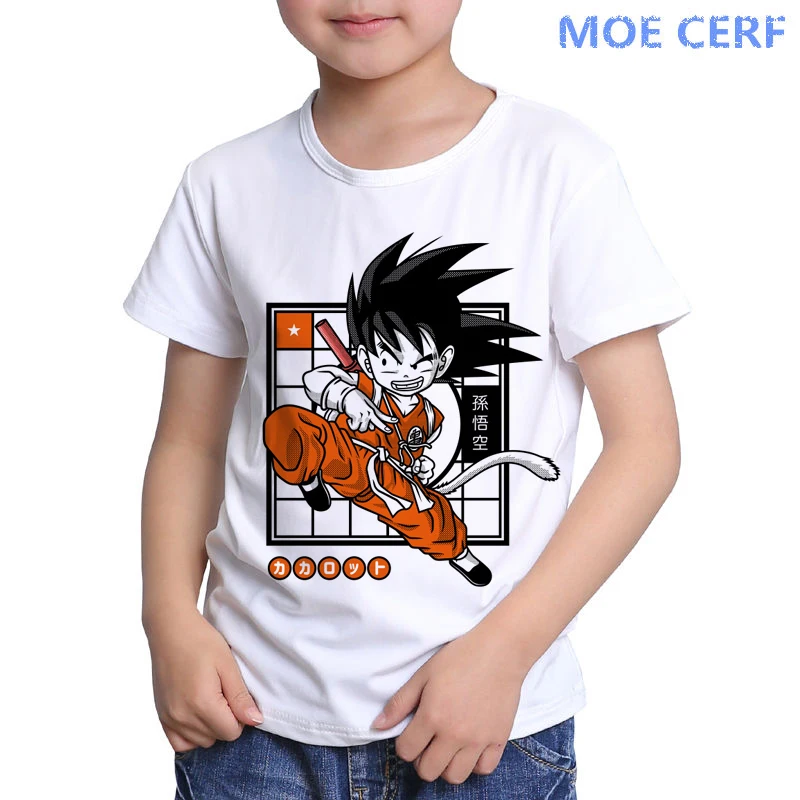 9 Топы-новинки для мальчиков и девочек, детские футболки Goku, футболки с рисунком аниме «Драконий шар», Y37-1 - Цвет: 9