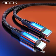 ROCK type C кабель для освещения для iPhone 11 XS Max XR X 8 7 Plus Быстрая зарядка USB PD кабель для синхронизации данных для Macbook кабель для зарядного устройства