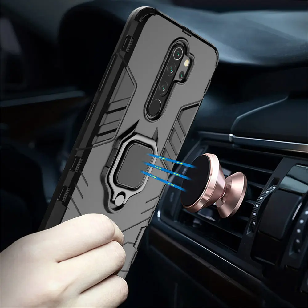 Магнитный чехол подставка для Xiaomi Redmi Note 9S тяжелых условий эксплуатации Жесткий