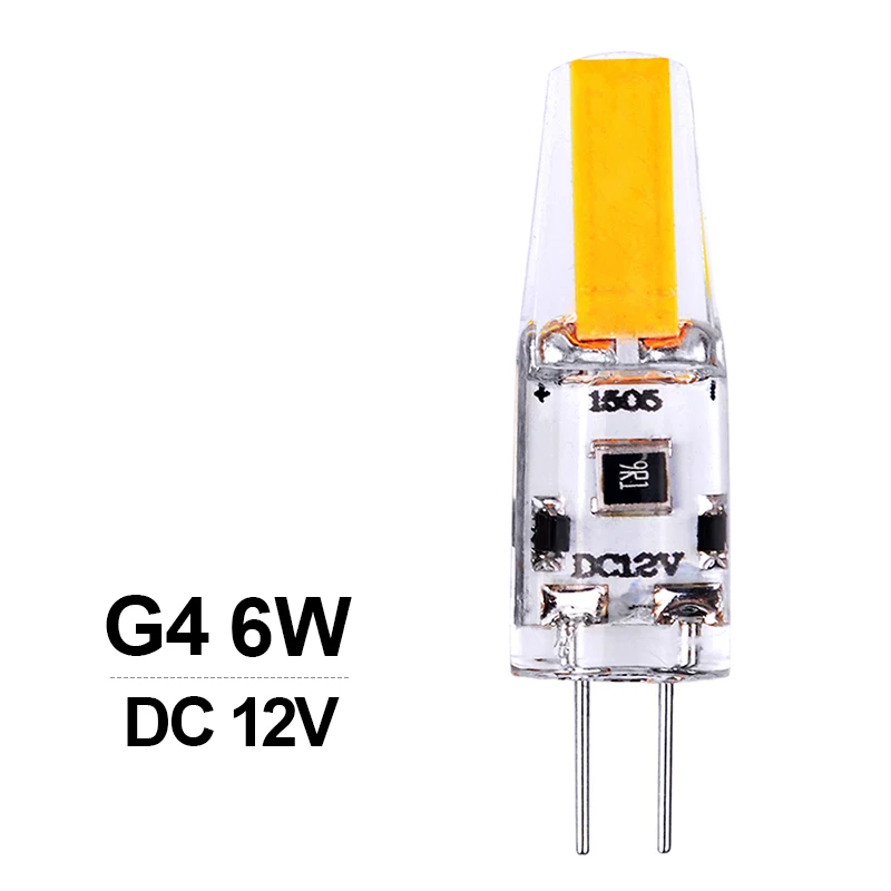 10pcs DC 6W G4 10 шт./лот G4 светодиодный мини-светильник с регулируемой яркостью 12 В DC/AC светодиодный G4 светодиодный s лампочка Люстра светильник супер яркий G4 COB силиконовые лампы ампулы G9 - Испускаемый цвет: 10pcs DC 6W G4