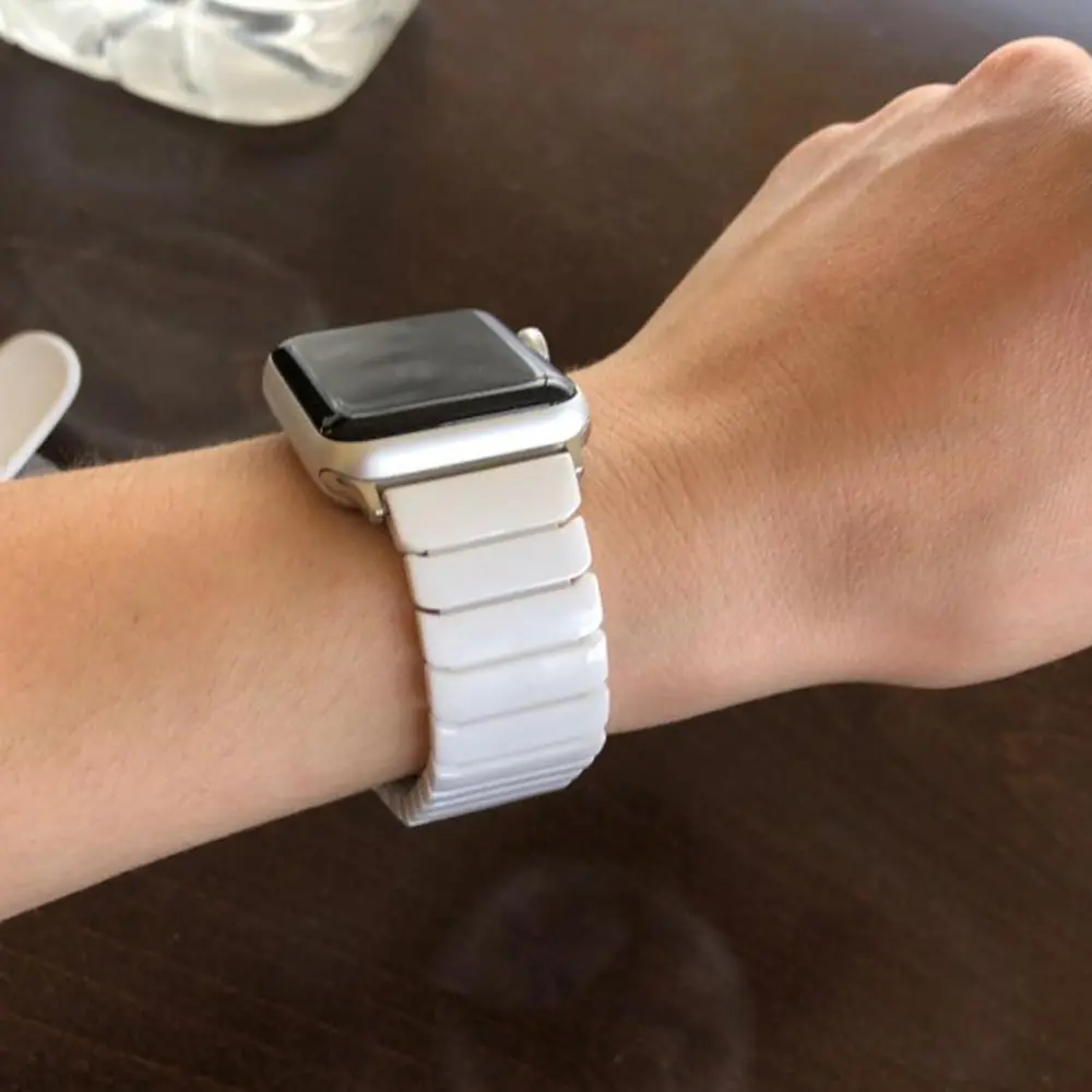 Модные Керамика браслет ремешок для наручных часов Apple Watch версии 44/40/42/38 мм смарт