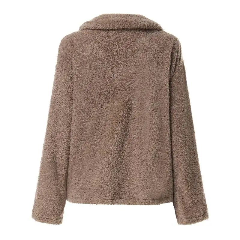 Women Winter Autumn Thin Coats Celmia Faux Fur Coats Long Sleeve Fluffy Jackets Casual Pockets Fleece Outerwear Plus Size