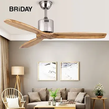

42 52 inch retro wooden Ceiling fan without light with remote control wood ventilator lamp bedroom decor ceeling fans DC 85-265V