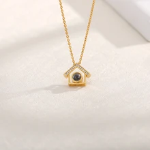 Dropshipping New Rose Gold Silver 100 Languages I Love You Projection Pendant Necklace Romantic Love Memory Wedding Necklace