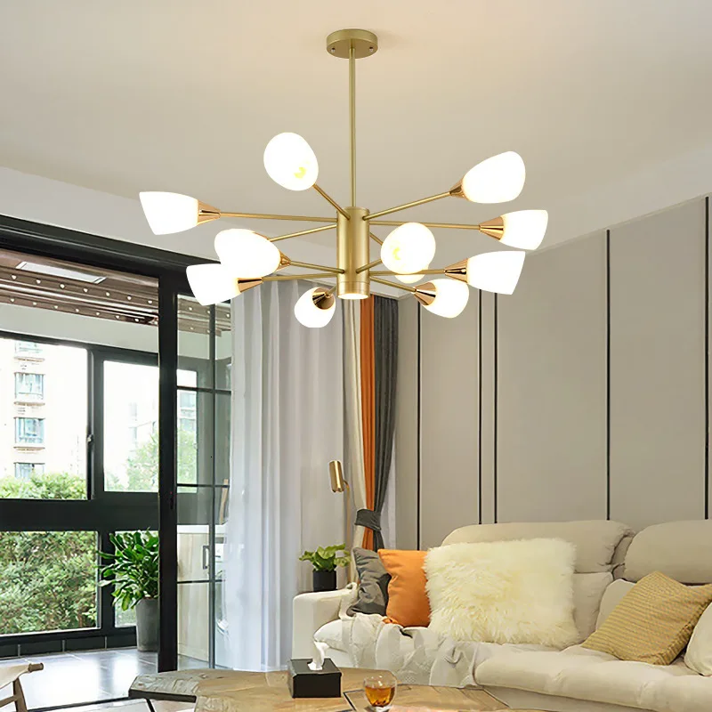 

Iron Magic Bean Molecule A Chandelier Modern Concise A Living Room Bedroom Restaurant Lamp Personality Household Room Lamp