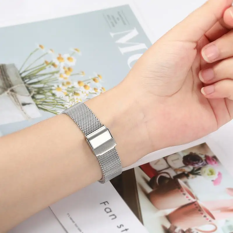 Миланская петля ремешок для часов+ застежка с двойным замком для Fitbit Inspire/Inspire HR Mesh ремешок для часов из нержавеющей Стали Быстросъемный ремешок
