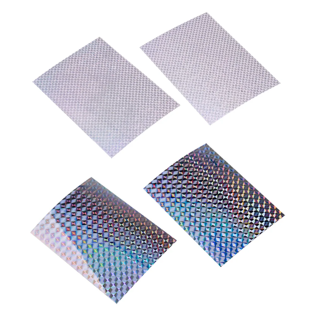 4Pcs Reflective Holographic Scales  Film Fishing Lure Tape 3.9