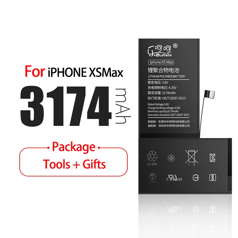 

Battery for Iphone XS MAX High Quality 0 Cycle 3174mAh Battery Replacement with Tools Gifts