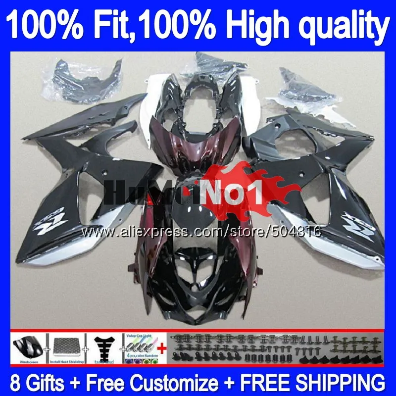 Инъекции для SUZUKI GSX-R1000 GSXR 1000 K9 23MC. 50 GSXR1000 2009 2010 2011 2012 2013 09, 10, 11, 12, 13 лет, 16 OEM белый черный обтекатель