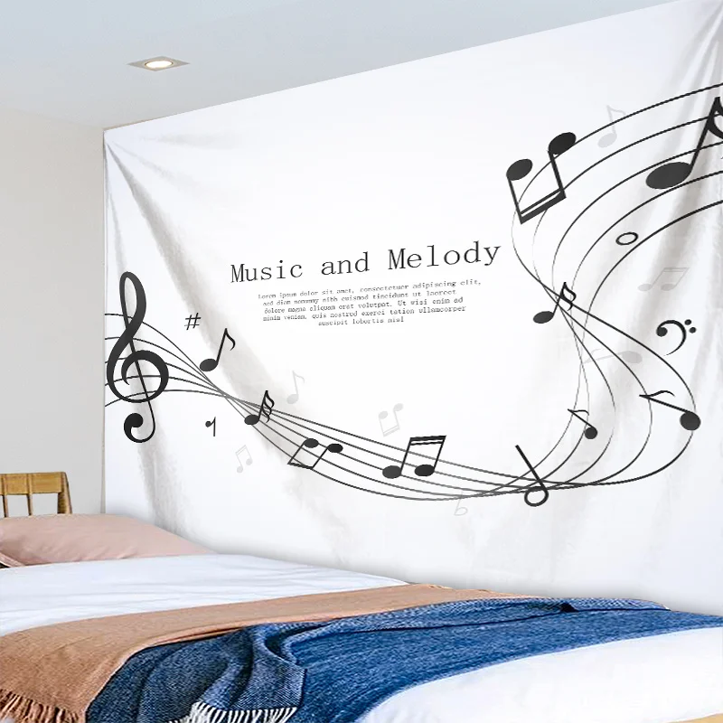 Music Melody Tapestry Wall Hanging Carpet Home Decoration For Bedroom Art Custom Tapestry Large Size