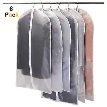

Umiskam 6 PCS Garment Cloth Covers(60X100CM+60X130CM) Protectors Proof Dress Cover with Zip for Wardrobe Storage - White
