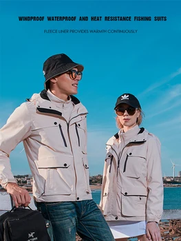

Outdoor Warm Suit for Fishing and Breathable Fishing Clothes Waterproof Ski Mountaineering Winter Fishing Suit for Men and Women