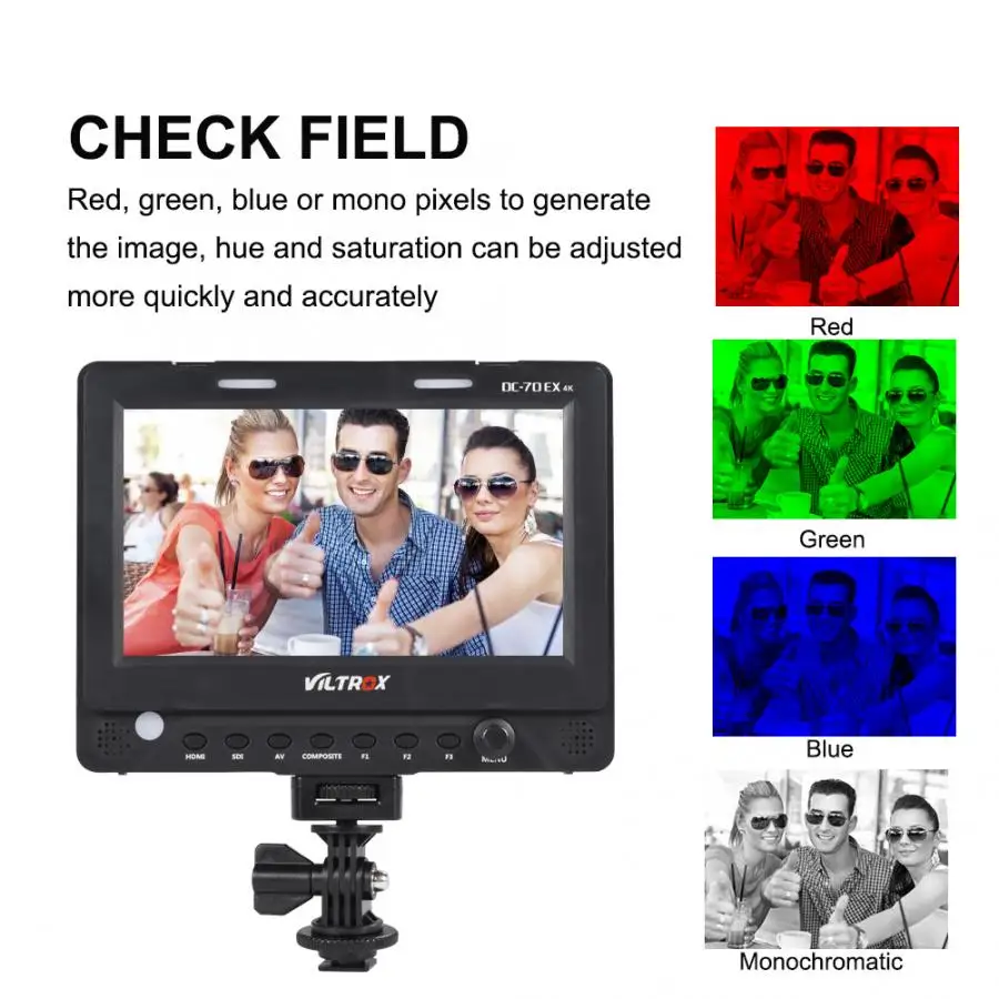 VILTROX DC-70EX 7 дюймов 4k HD 1024x600 HDMI SDI AV вход HD камера видео ЖК-дисплей монитор Cam