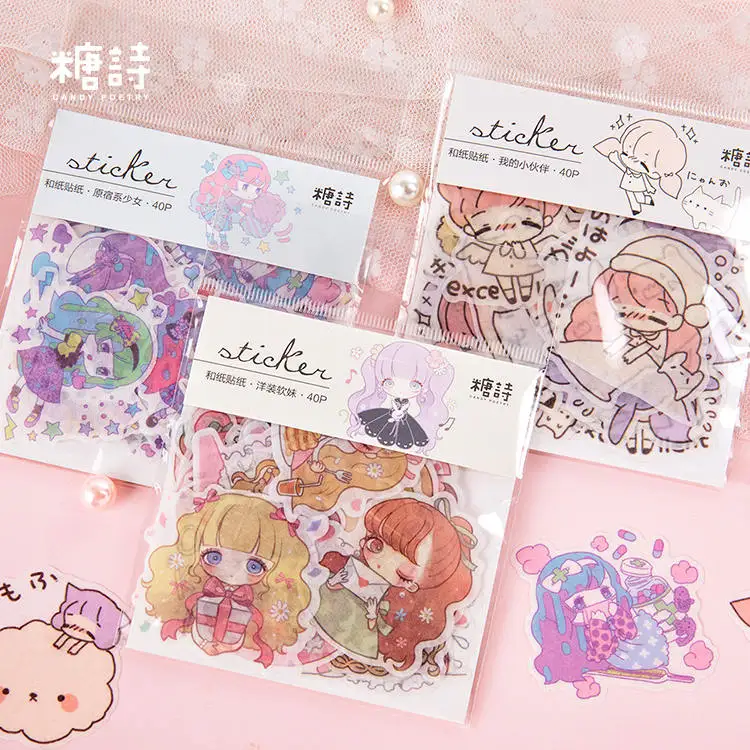 20 компл./лот Kawaii канцелярские наклейки 1907 для девочек серии дневник планировщик декоративные Мобильный наклейки Скрапбукинг ручные поделки наклейки