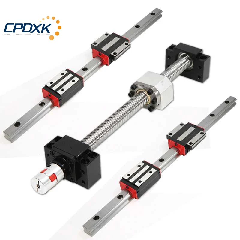 US $109.90 Ballscrew SFU1605 Length1500mmLinear Guide Rails HGR20Blocks Carriage HGH20CA Or HGW20CC 4PCSBK12BF12Nut Housing Coupler8