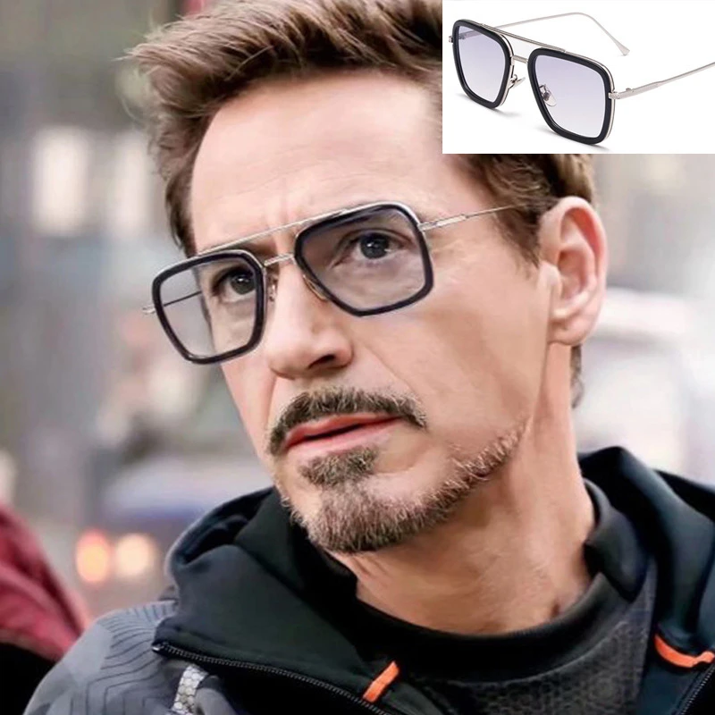 Роскошные брендовые дизайнерские очки мужские модные мужские Мстители Tony Stark Man 3 Солнцезащитные очки для мужчин винтажные вождения пилот Квадратные Солнцезащитные очки