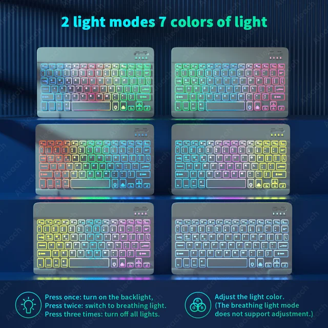 Rainbow Backlit Bluetooth Keyboard & Mouse 3