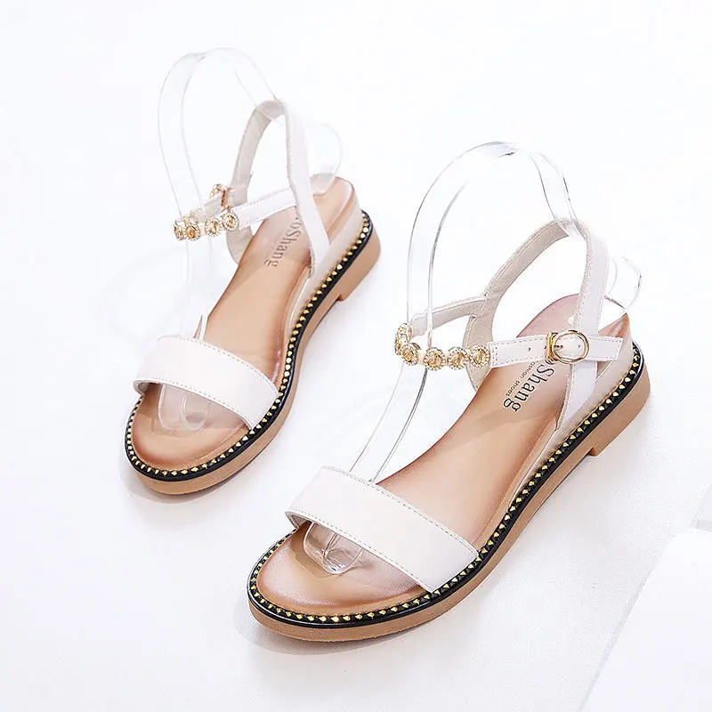 

HOT sale Layer Cowhide Sandals Woman 2019 Posimi Second Leisure Time Within Increase Girl Student Genuine Leather Women's Shoes