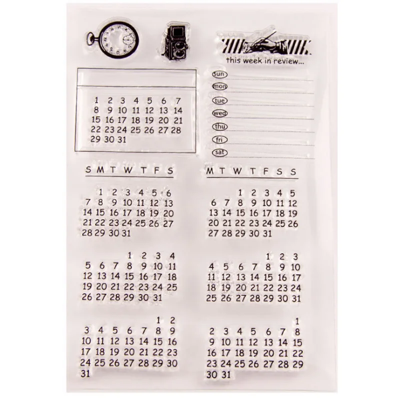 Календарь недельный план чёткого Скрапбукинг прозрачные штампы