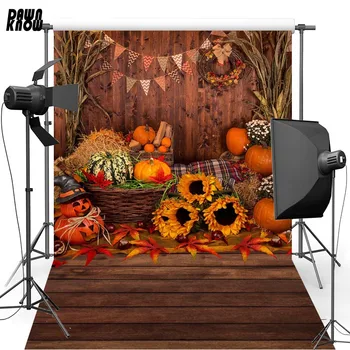 

DAWNKNOW Autumn Photography Background For Wedding Thanksgiving Day Pumpkin Backdrop For Children Photo Studio lv2234
