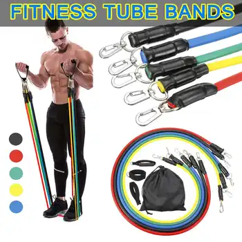 

Yoga Band Resistance Tube Bands Set Fitness Elastic Stretch Rubber Band Training Workout Exercise Fitness Train Loop Set Expand