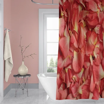 

Cassisy Bathroom Shower Curtain Petals background Creative Bathroom Decor Waterproof 100% Polyester Washable Curtain W/Hooks