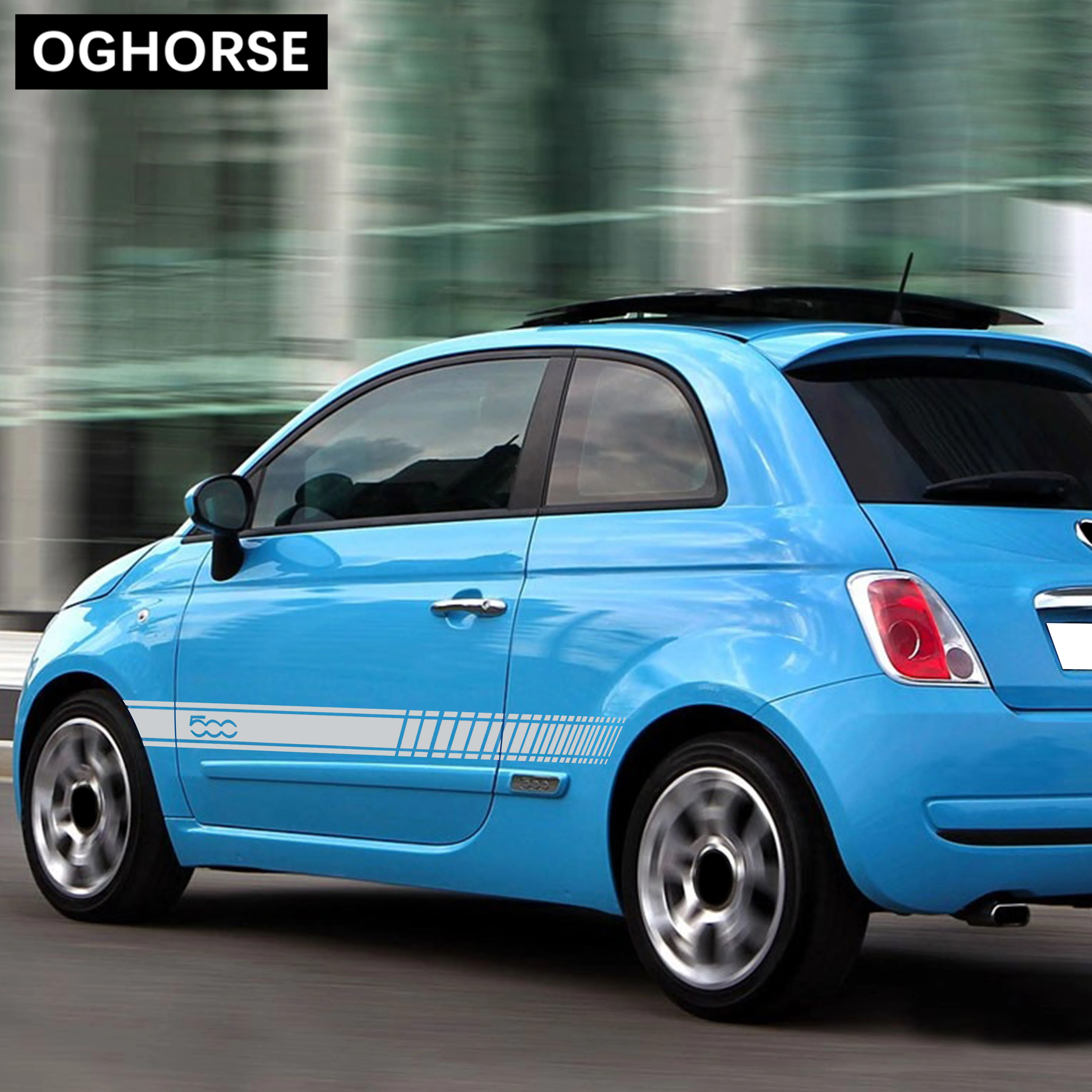 Car Styling Side Skirt Sticker Body Decor Racing Stripe Decal For Fiat 500 Bravo Palio Scorion Panda Doblo Ducato Accessories