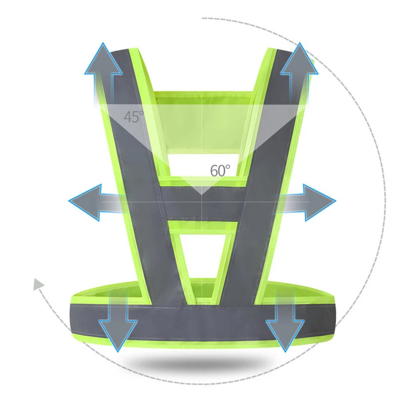 오토바이 반사 사이클링 조끼, 조정 가능한 허리, 자전거, 야간 달리기, 조깅 안전 보호 조끼, 남녀공용